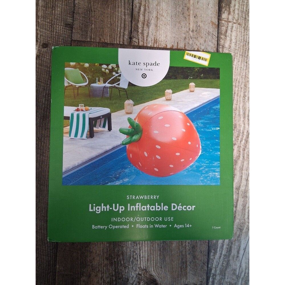 NEW! Kate Spade Light-Up Inflatable Strawberry Decor